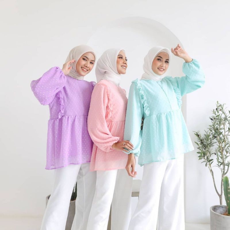 BLOUSE KOREA - HANAH BLOUSE - ATASAN WANITA - KOREAN STYLE