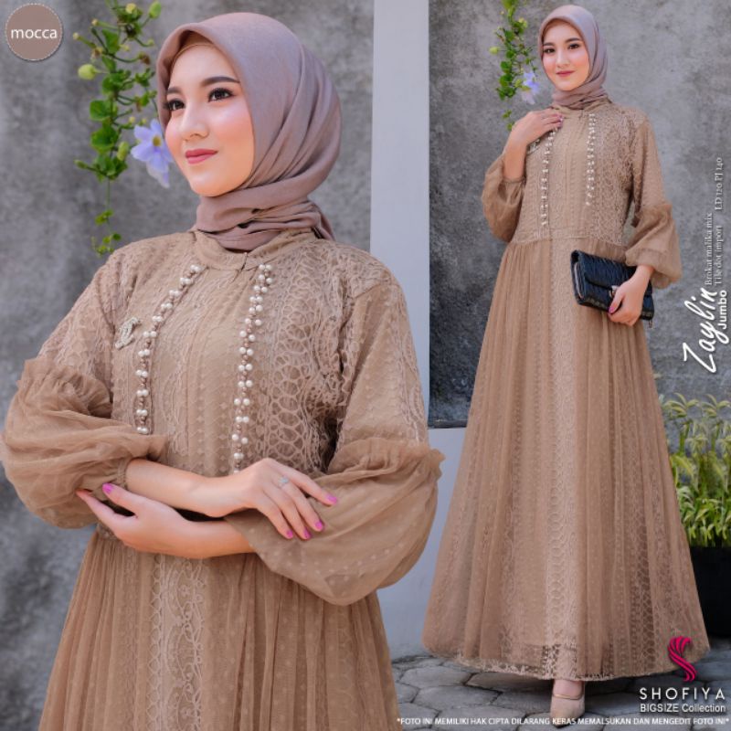 GAMIS BROKAT BRUKAT TILE BAJU KONDANGAN MEWAH TERBARU 2022 KEKINIAN BESTSELLER TERLARIS TERMURAH/WEDDING DRESS/GAMIS BRUKLAT PESTA PARTY / ZAYLIN JUMBO DRESS BIGSIZE OVERSIZE ORIGINAL BY SHOFIYA MUSLIM REMAJA MAXY LD 120 FIT TO XXL/COD/REALPICT