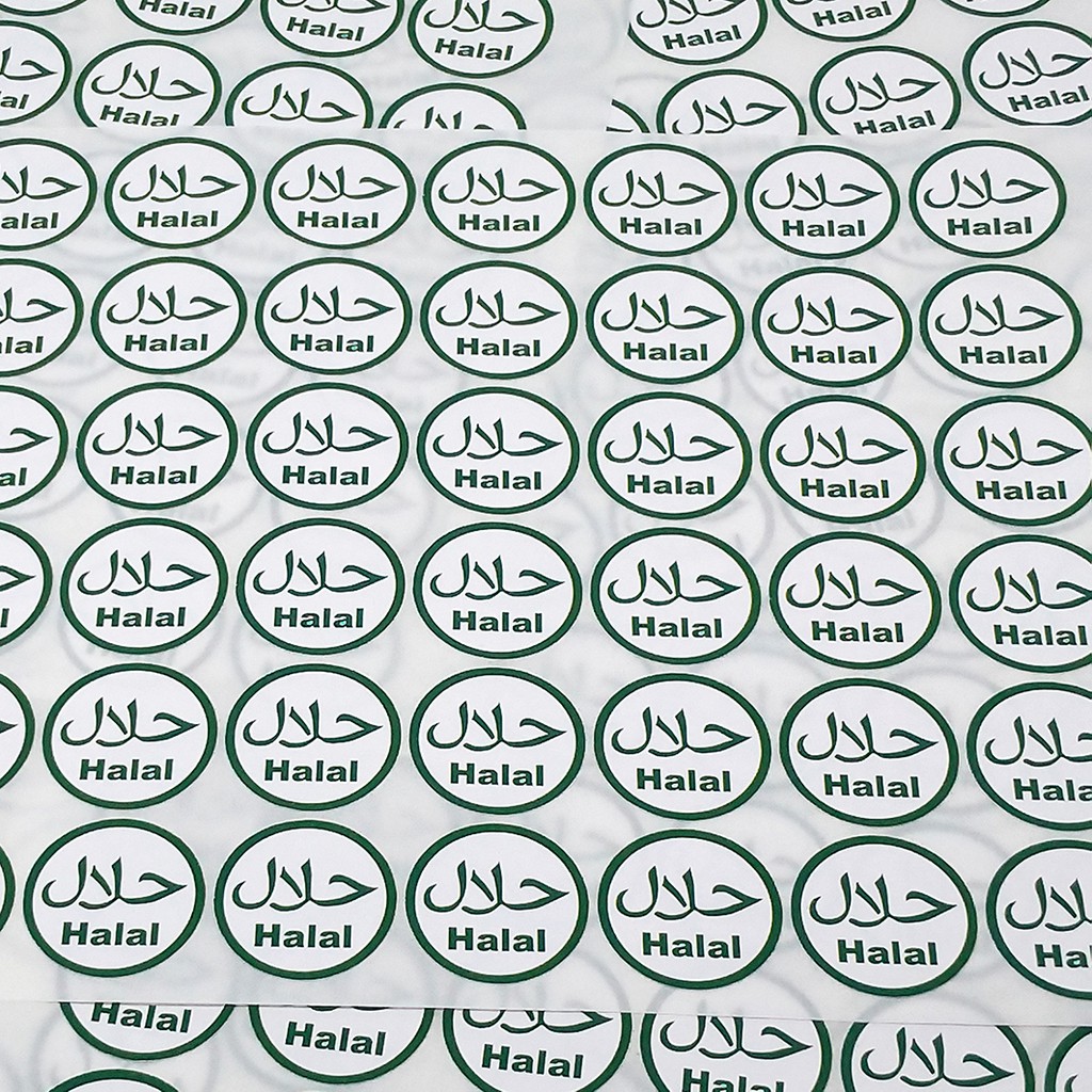 

48 pcs/Lembar Label Stiker Halal Bulat Sticker Bundar Diameter 2,4 cm