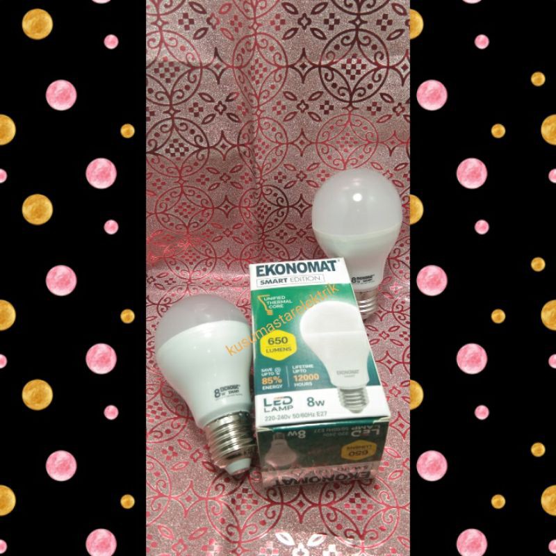 bohlam led 8 watt.putih.lampu kamar 8 watt.e27