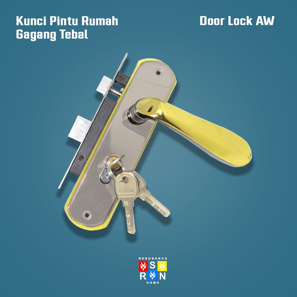 Set Gagang Kunci Pintu Rumah Tanggung 25CM Bahan Stainless Tebal Resonance Home