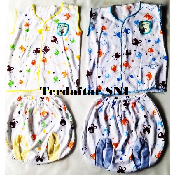 Setelan Baju Celana Bayi New born Terdaftar SNI / Satu Set Pakaian Santai Tidur Baby New Born