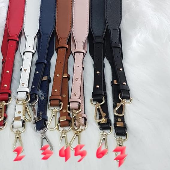 ➸ MK polos 3.8cm bag strap - 6.plain black, gold HW ➽
