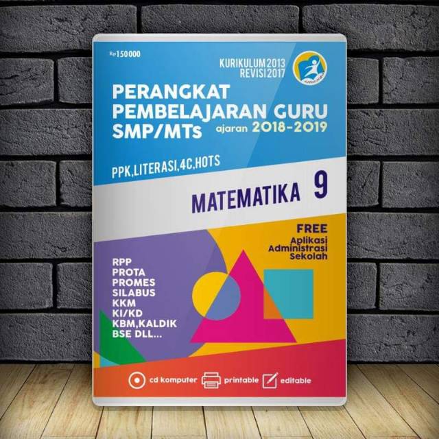 Rpp k13 CD perangkat pembelajaran SMP/MTS kelas 9 mapel MTK