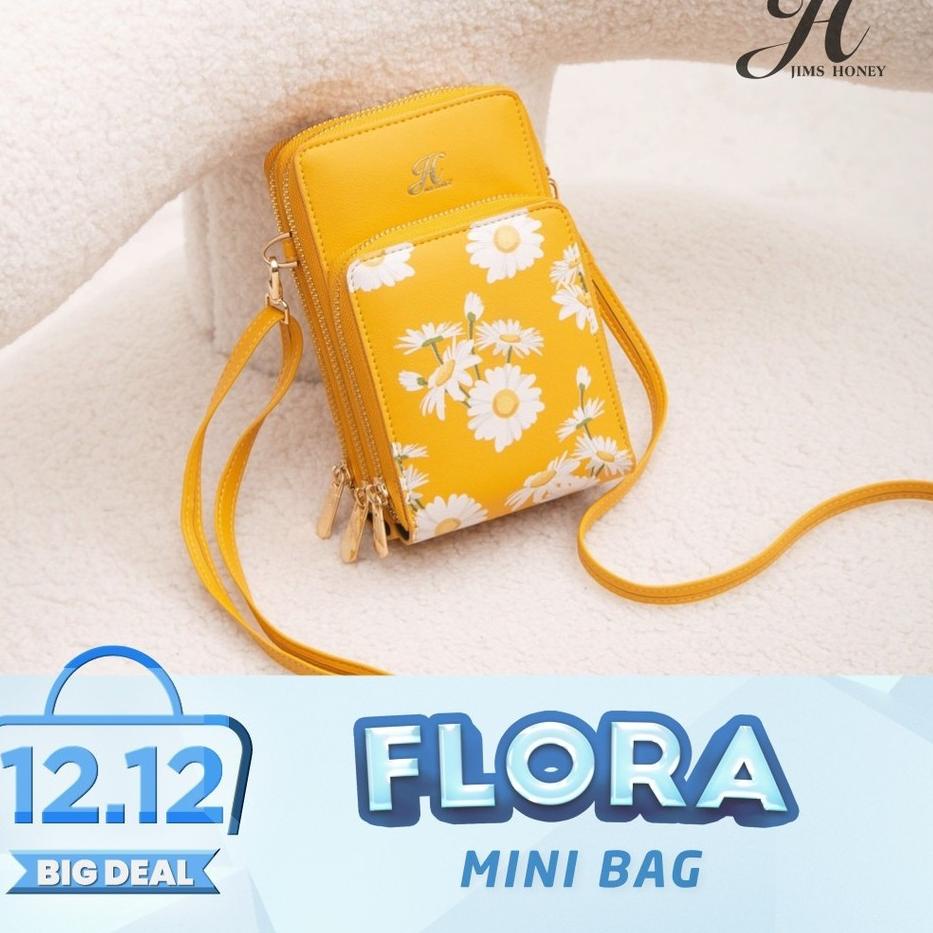 ❀ Jims Honey Tas Dompet HP FLORA MINI BAG Jimshoney Fashion Wanita Import Slingbag Motif Branded ✽