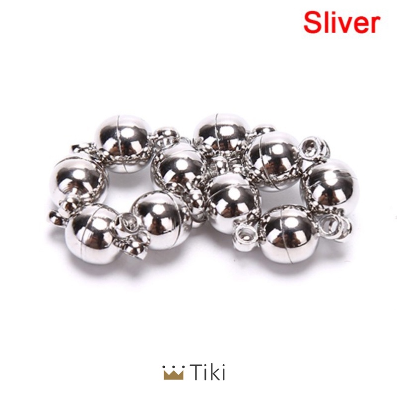 10pcs Magnetic Lobster Clasps Buckle Hook Round Ball Gesper Gelang Magnet DIY Jewelry Making Digunakan Untuk Gelang Couple - PD