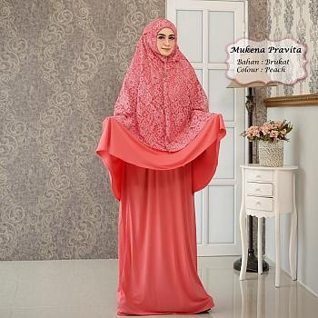 001 Mukena Brukat PRAVITA #Busana Muslim Baju Pakaian Gamis Maxi Dress Baru Murah Grosir TanahAbang