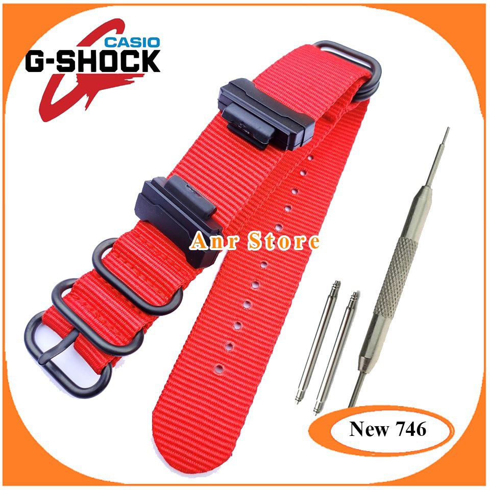 Tali Kanvas Canvas Casio G-Shock GA-100 GA-150 GA-201 GD-350 Merah