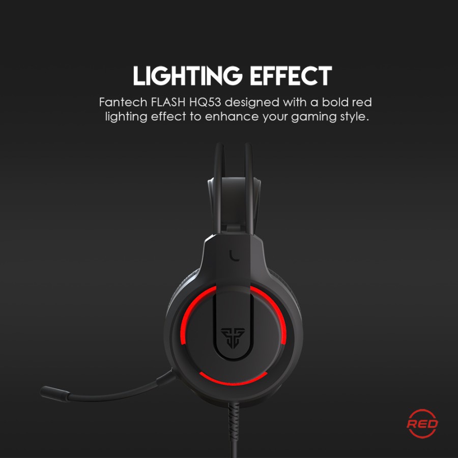 Fantech FLASH HQ53 Gaming Headset With Red Lighting Effect