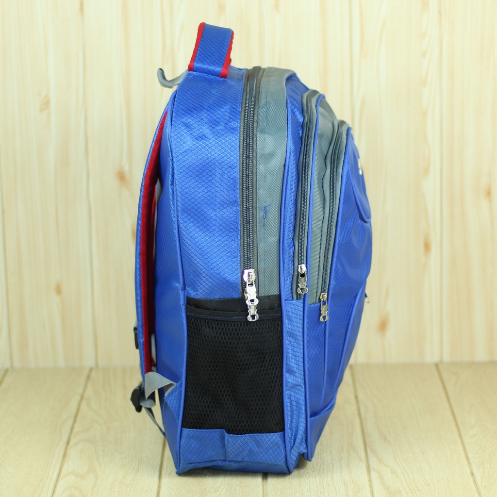 Back Pack Cowok Cewek Polo Resleting Tengah Biru Tas Ransel Laptop Pria Wanita Multi Fungsi Trendy