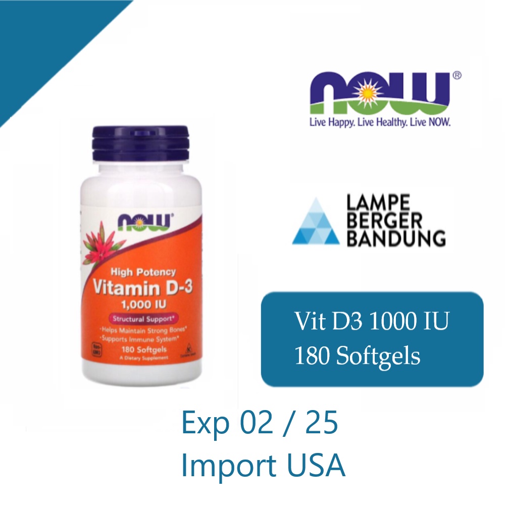 Now foods Vitamin D3 1000 IU Vit D-3 1000IU 180 softgel