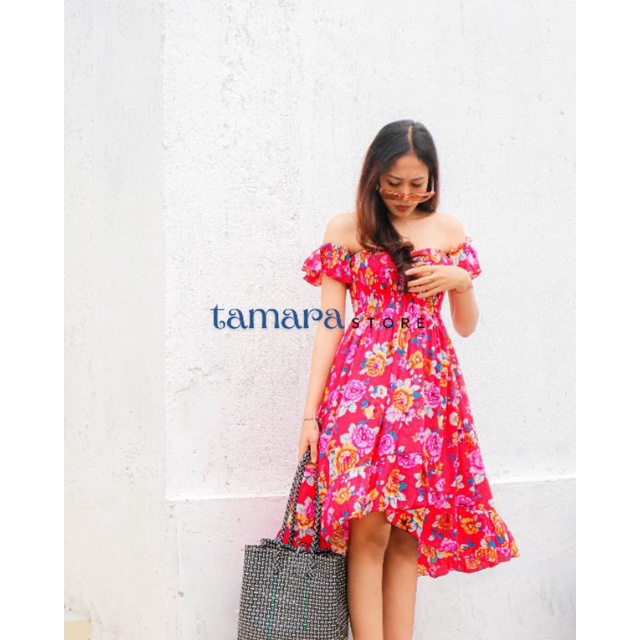 NABI DRES SABRINA LONG DRESS TERUSAN RUFLE CASUAL MIDI