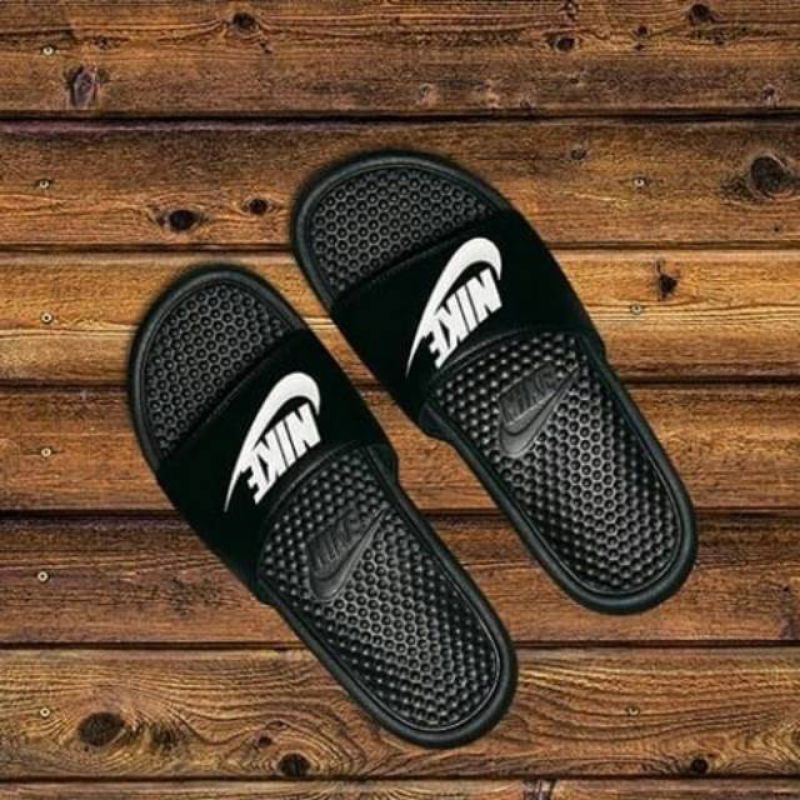 Sandal Slop Nike Bennasi Putih premium / sandal Slide Nike Bennasi White Terlaris / Sandal Slip On Nike