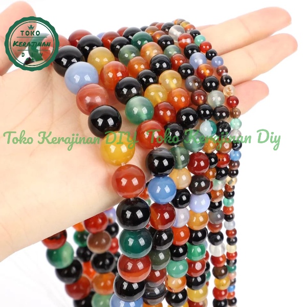 Bahan Gelang Batu Alam Mix Color Warna Warni 6/8/10mm