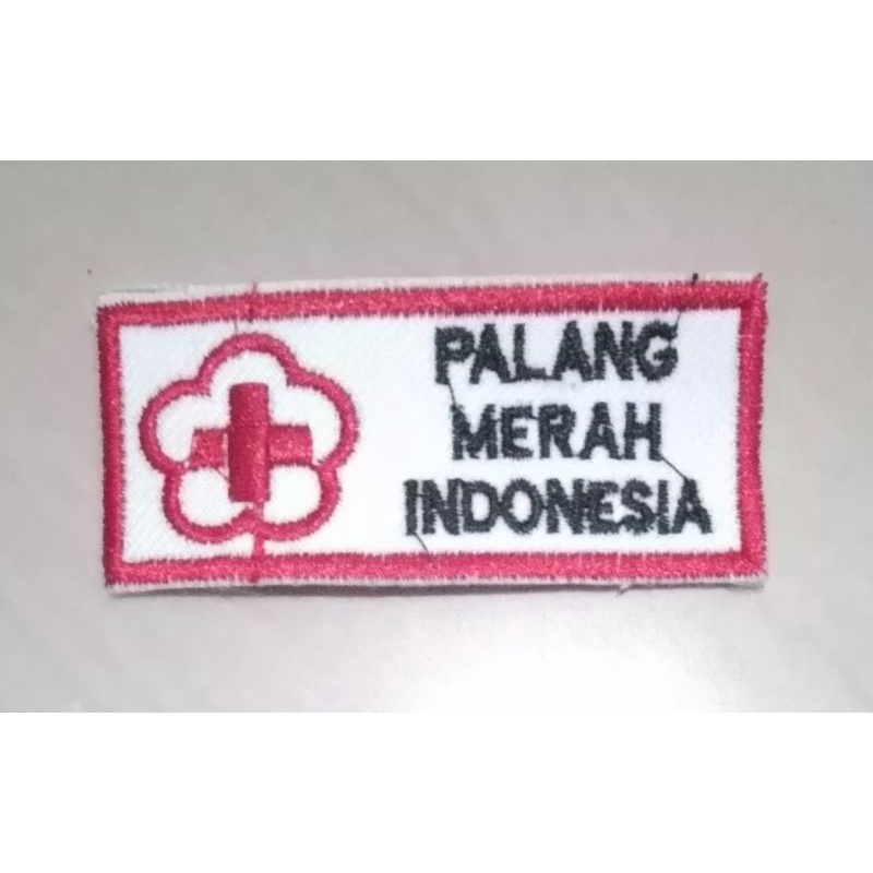 EMBLEM BED PMI PALANG MERAH INDONESIA BORDIR