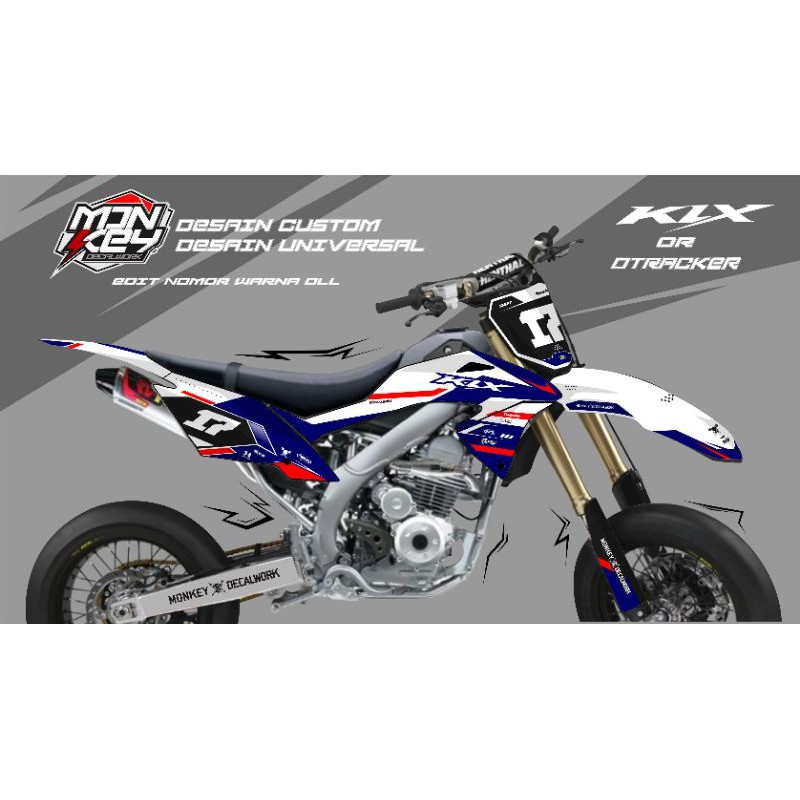 DEKAL STICKER DECAL KLX DTRACKER PUTIH CONSEP CUSTOM