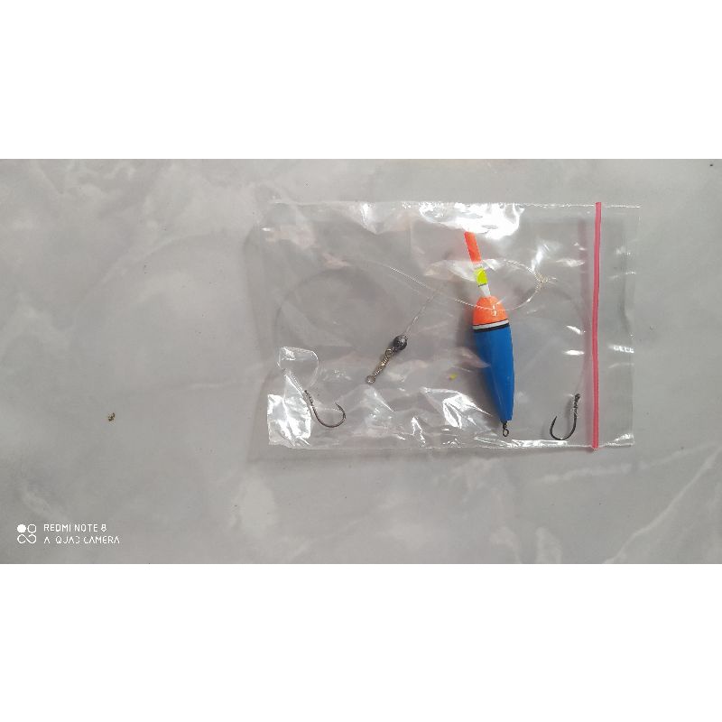 paket rangkaian pancingan cabang 2 plus pelampung(komplit)