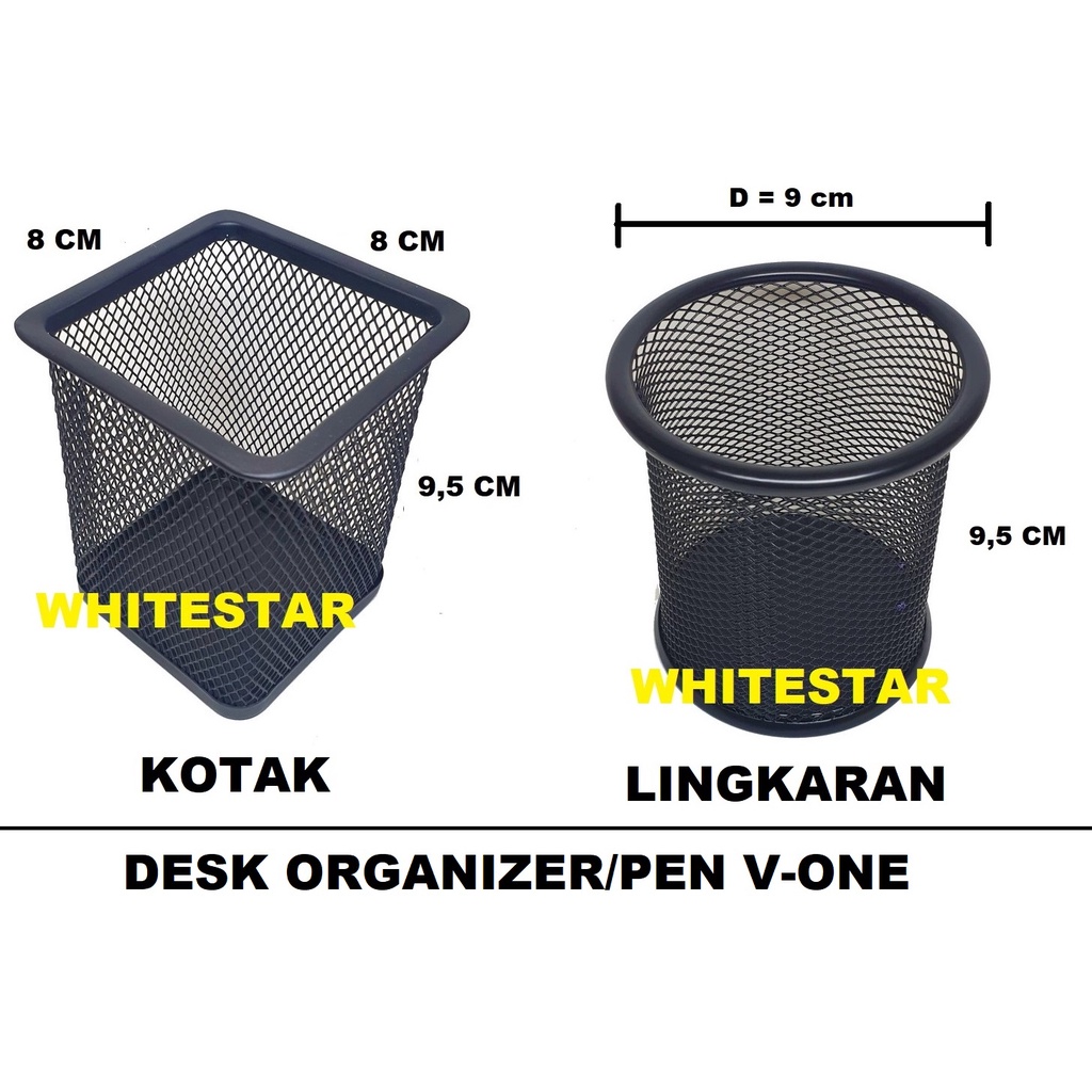 

desk organizer pencil cup pen holder tempat pensil kotak / lingkaran v-one