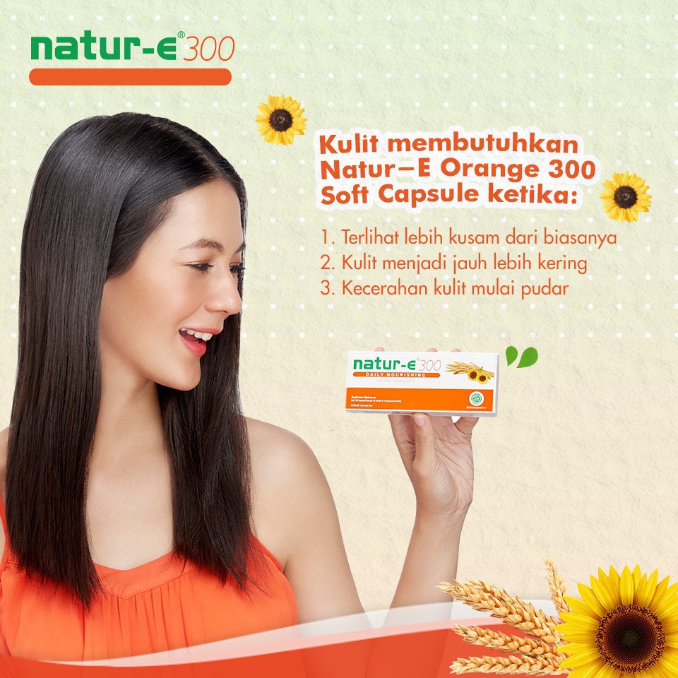 Natur-E Daily Nourishing 300IU 1strip Isi 4 Kapsul Natural Vitamin E