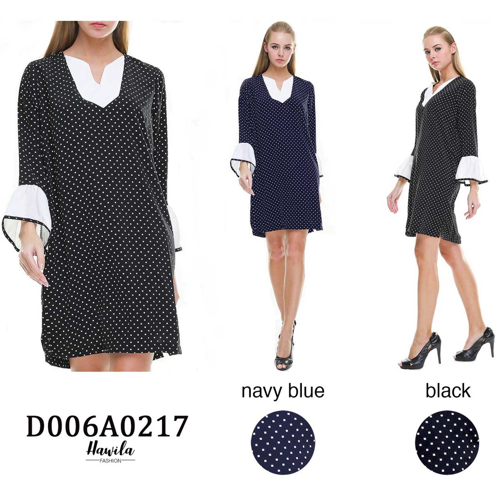 Setelan Formal Wanita Motif Polkadot (Dress Terusan)
