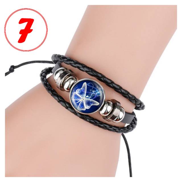 GELANG MOTIF KUPU-KUPU BUTTERFLY CANTIK ELEGAN KULIT KEPANG MULTILAYER