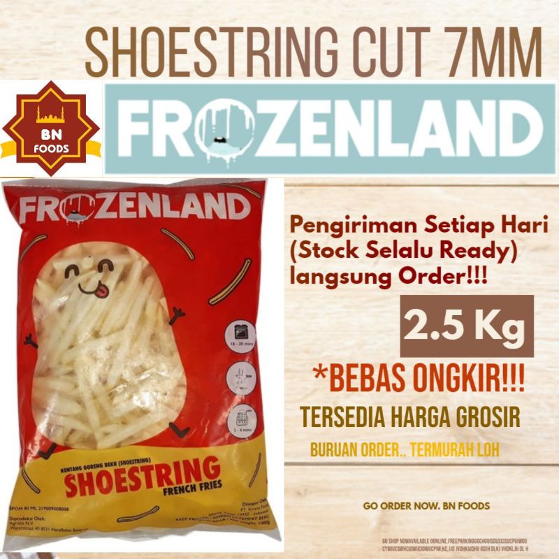 

Kentang Frozen Frozenland Goreng French Fries Shoestring Makanan Beku