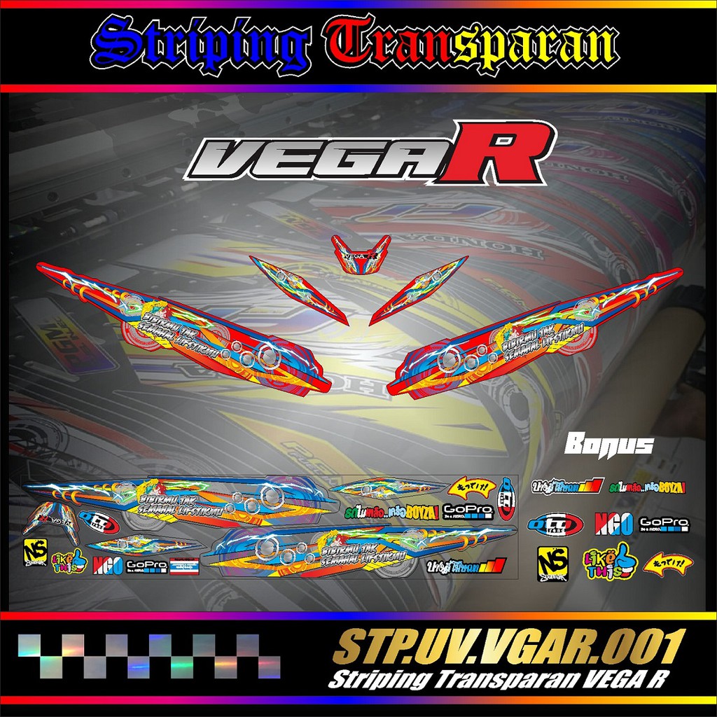 Sticker VEGA R - Stiker Striping VEGA R Transparan Aksesoris Body Motor VEGA R Thailook 001