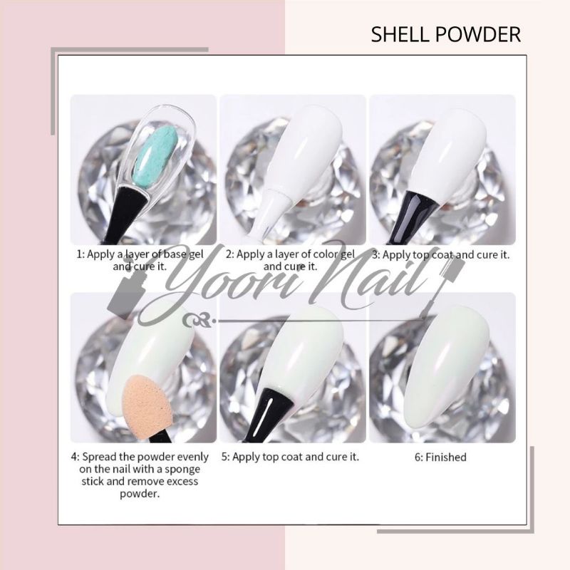 Shell powder mermaid rainbow pearl powder bubuk mermaid nail art