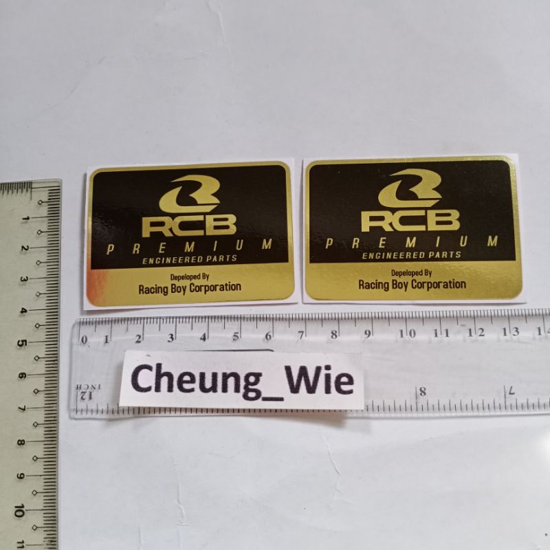 Stiker shock Tabung RCB Premium Gold by Racing Boy Corporation besar Harga sepasang 2bh