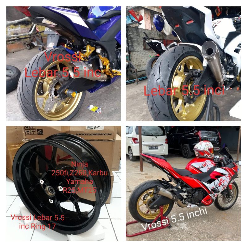 Velg Ninja 250fi New 250 fi old Z250 Karbu R25 MT25 Pelk Belakang lebar 5.5 inci 5 inchi Velk Pelek 