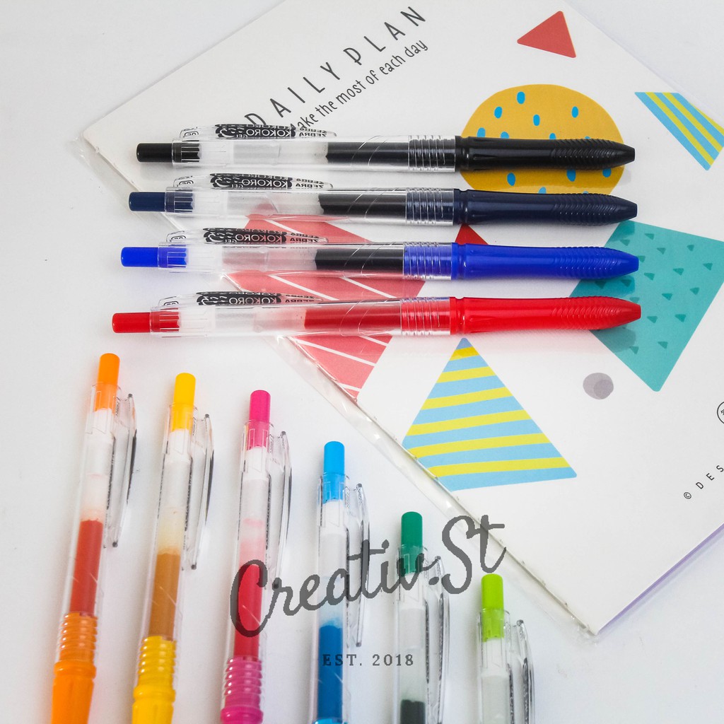 

Zebra Kokoro Pulpen Bolpen Gel Tinta Warna Warni Pulpen Pena 0.5 Mm