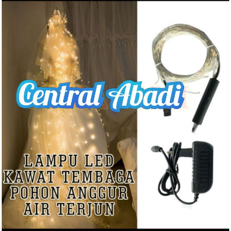 Lampu Hias Air Terjun Kawat Tembaga + Adaptor 12V