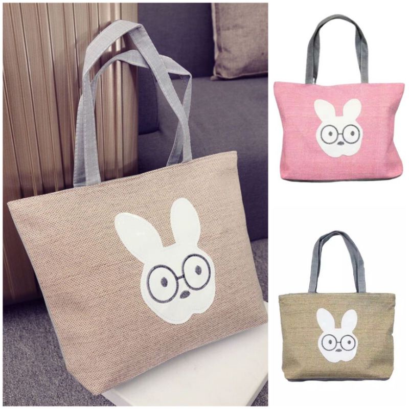 Tas Tote Bag Wanita Gaya Korea Karakter Bunbun