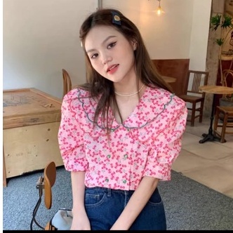 Atasan Wanita / Blouse motif bunga import korea