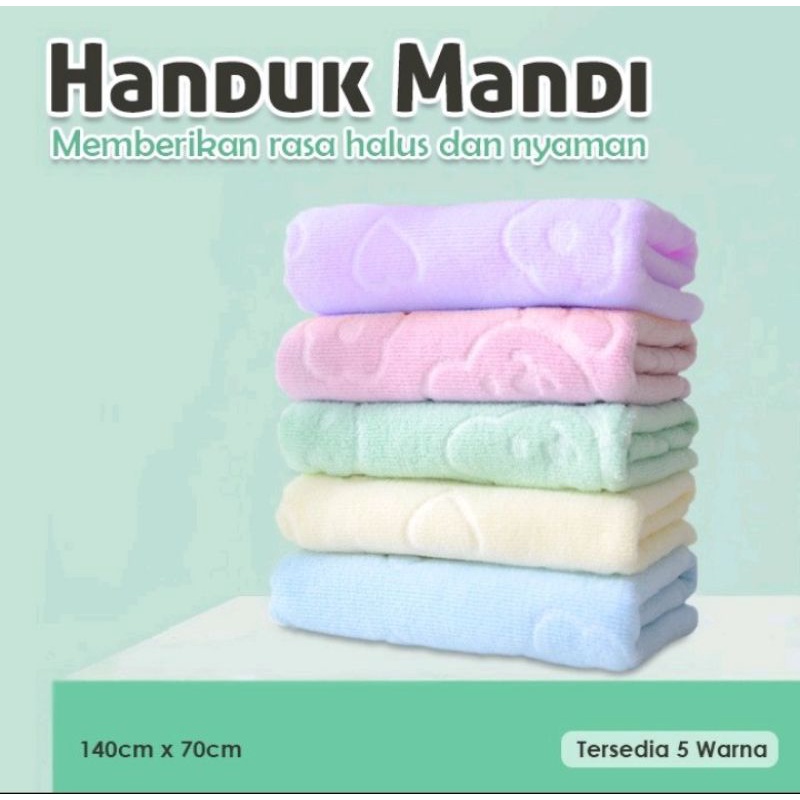 Handuk Mandi Besar 165 x 65 cm Handuk Mandi Lembut Handuk Bayi Handuk Lucu Embosed  Handuk Traveling 120 Gr Handuk Menyerap air Handuk  Cepat Kering