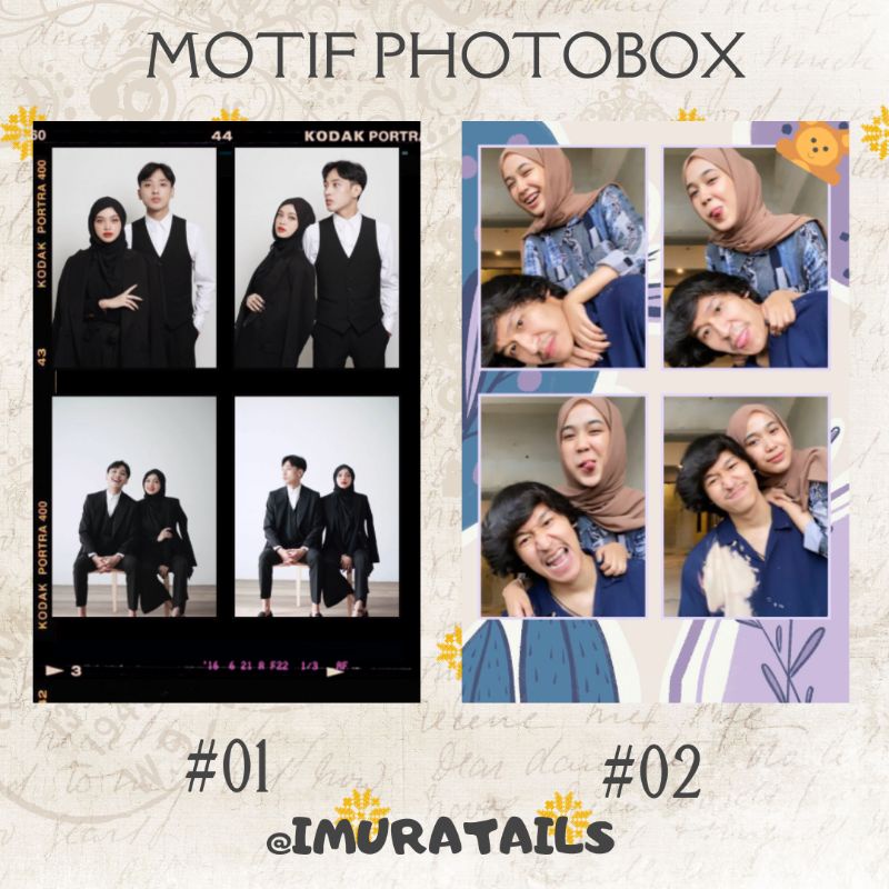 (2pcs) PHOTOBOOTH | PHOTOBOTH CETAK | PHOTOBOX | GRID 4 | POLAROID