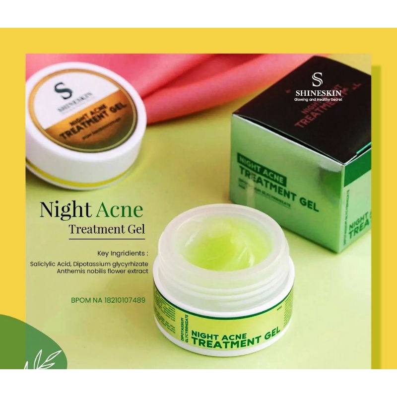 Shineskin Night Acne Treatment Gel/Cream jerawat