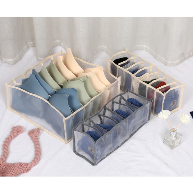 Tempat Penyimpanan Underwear Mesh Storage Box Nylon Impot premium MX1268