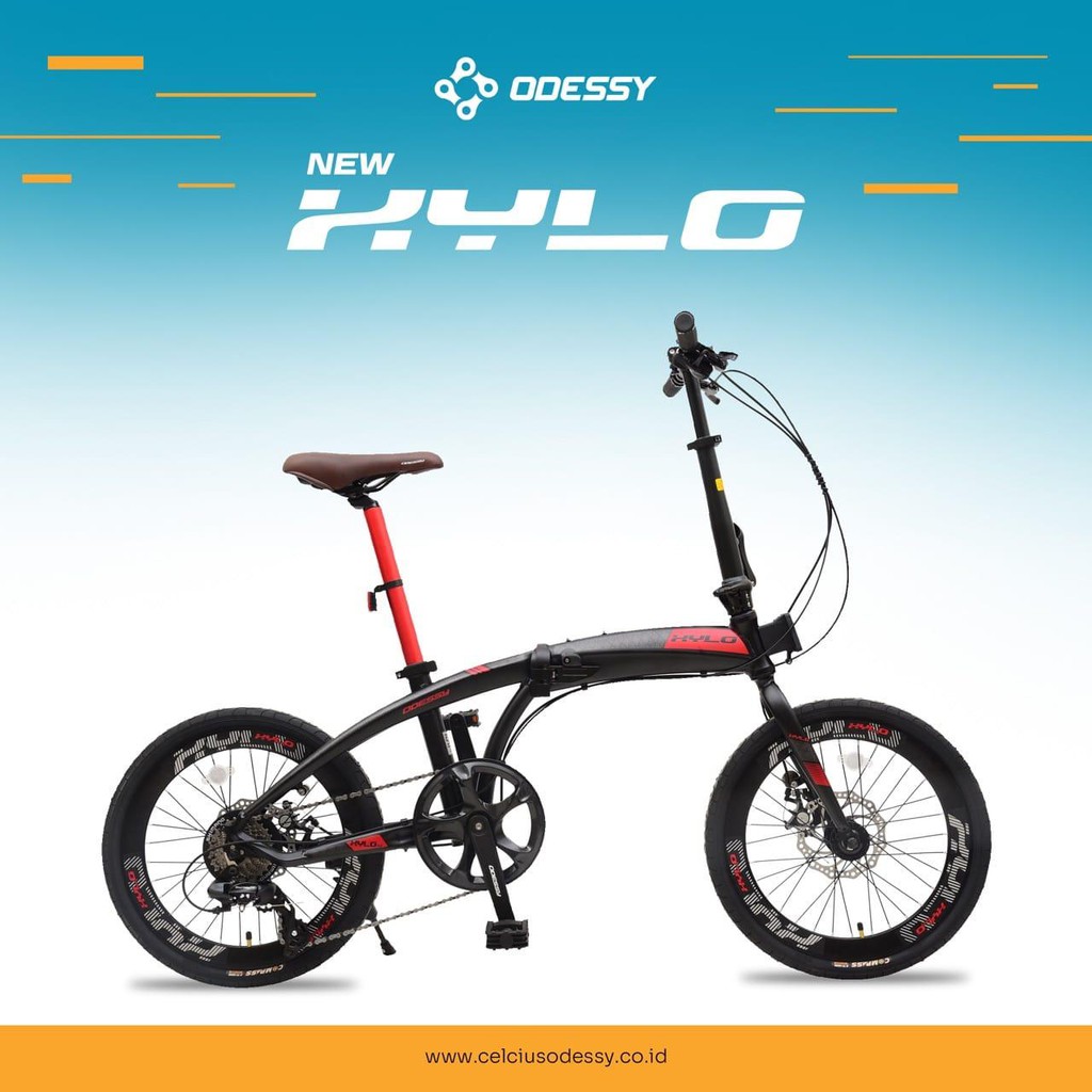 Sepeda Lipat Folding Bike 20 inch Odessy 2039 Xylo Alloy 8 Speed