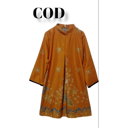 Batik Wanita - Atasan Tunik Wanita - Fashion Wanita Muslim - Tunik Batik Kekinian Jumbo ld 120