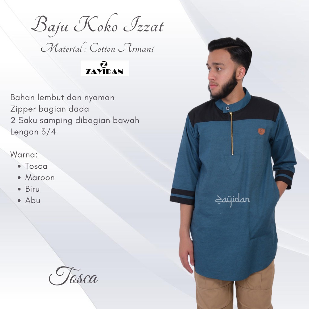 Baju Koko Gamis Pria Muslim Zayidan Izzat