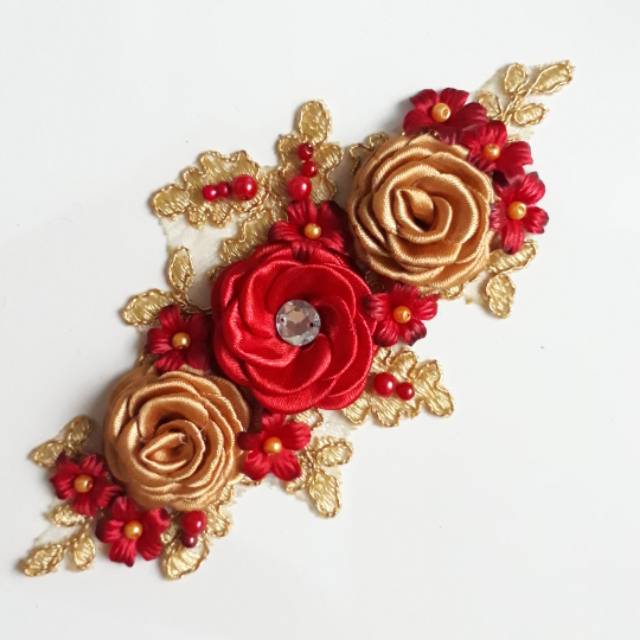 Hairpiece hijab gold merah akseaoris hijab