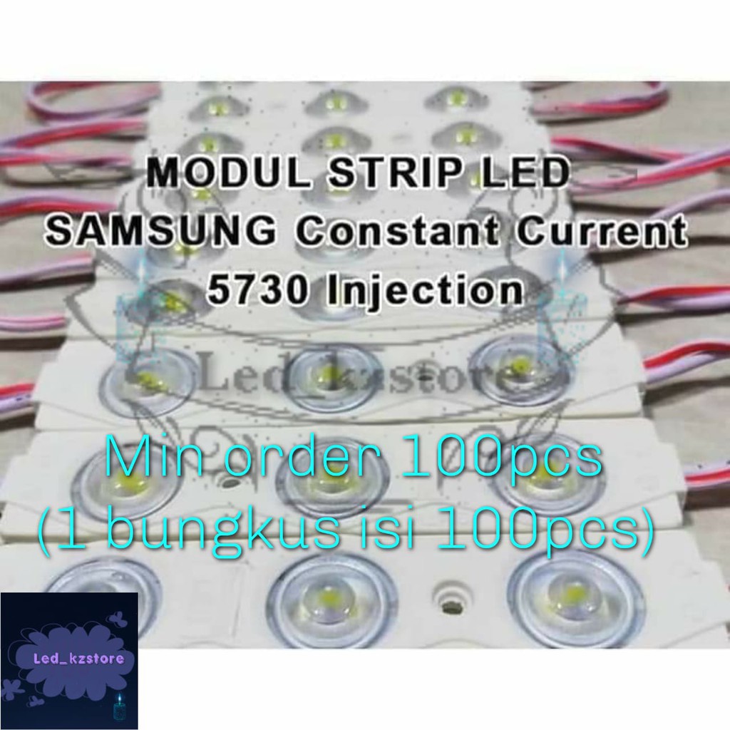 100 pcs SAMSUNG LED Modul 5730 SMD 12v DC 3 Mata 12 v volt Module Ori bening