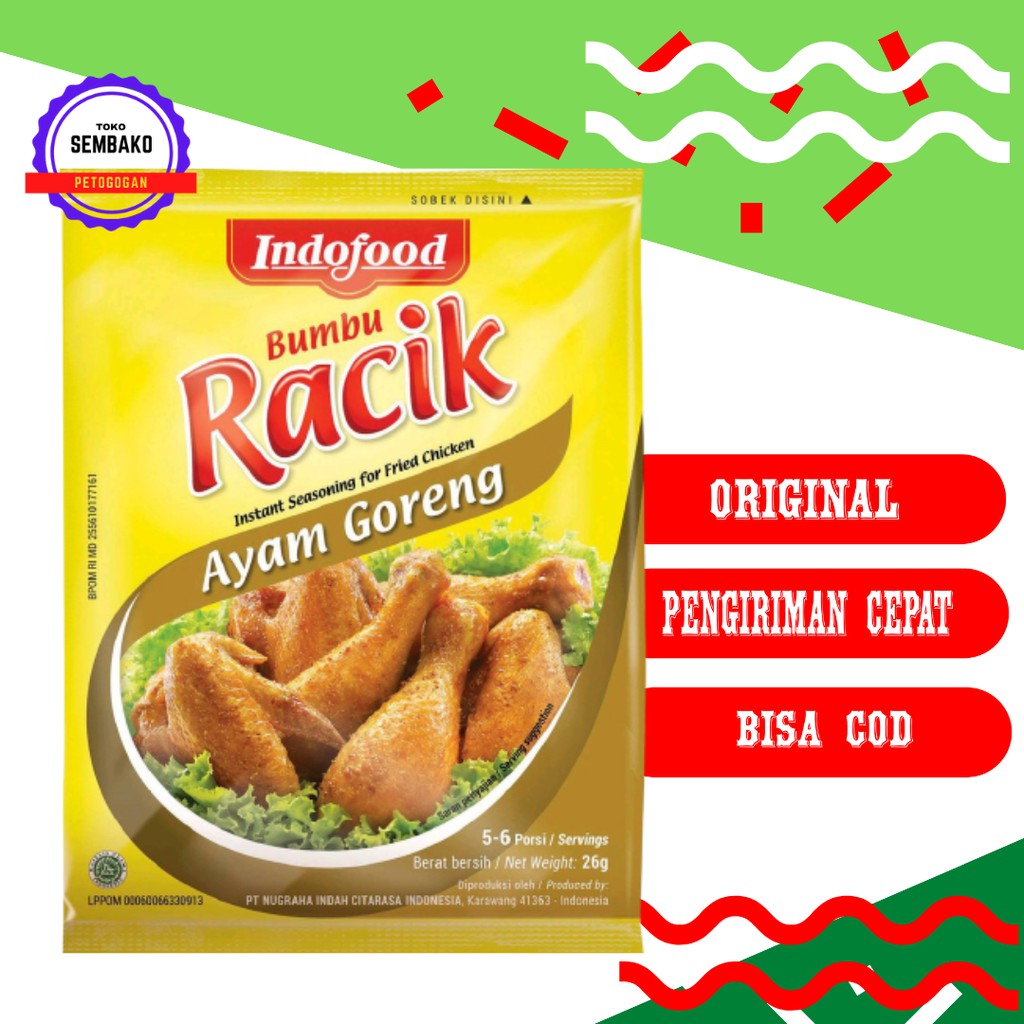 

Bumbu Racik Ayam Goreng Indofood Instan Kemasan Sachet 26 Gram Toko Sembako Petogogan