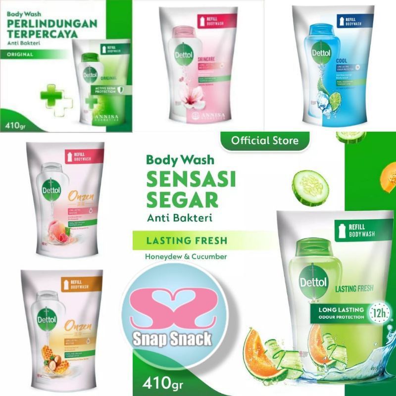 Dettol sabun mandi cair refil 450ml all varian