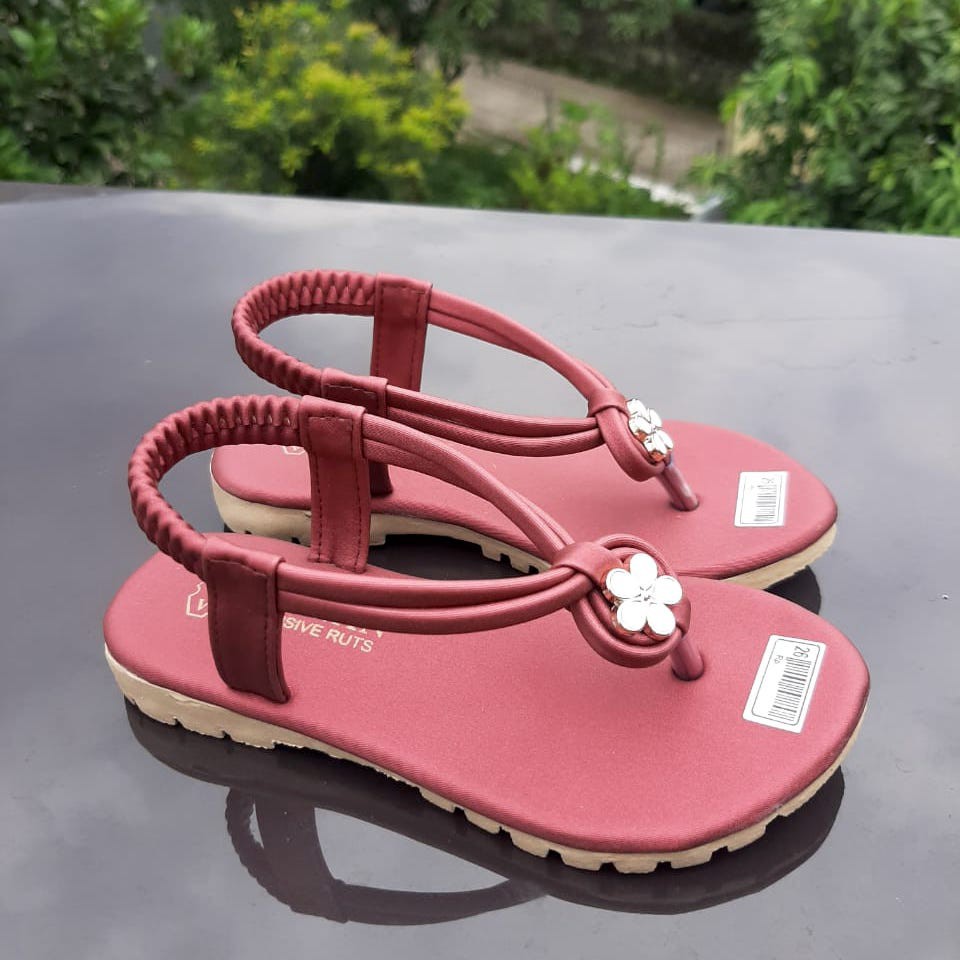 SDP06 Sandal Anak Perempuan Umur 3 4 5 6 tahun - Sepatu pesta anak Motif Bunga [Bisa COD]