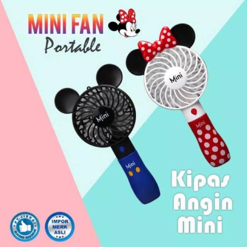 KIPAS ANGIN PORTABLE MIC-KEY MIN-NIE MOUSE/KIPAS ANGIN MINI/MOTIF ALPUKAT/BEAR KIPAS ANGIN TANGAN PORTABLE DISNEY