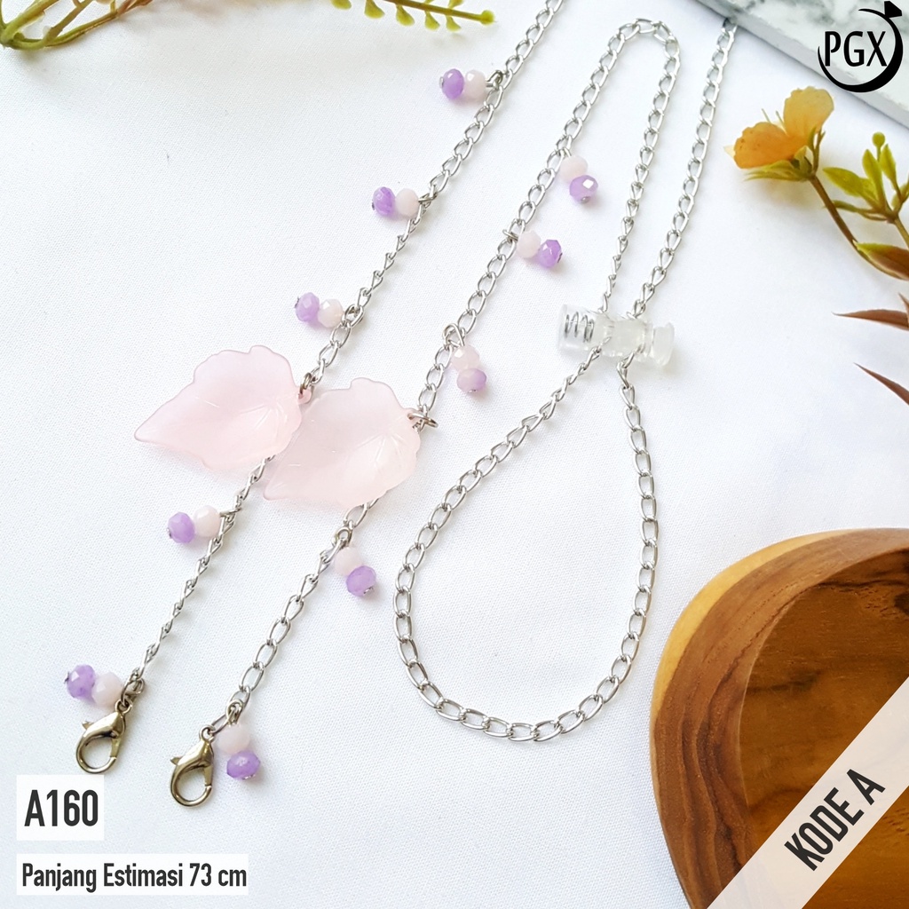 PGX Strap Masker - Tali Masker - Kalung Masker Mute Kristal Kaca Berkilau Aksesoris Fashion A160