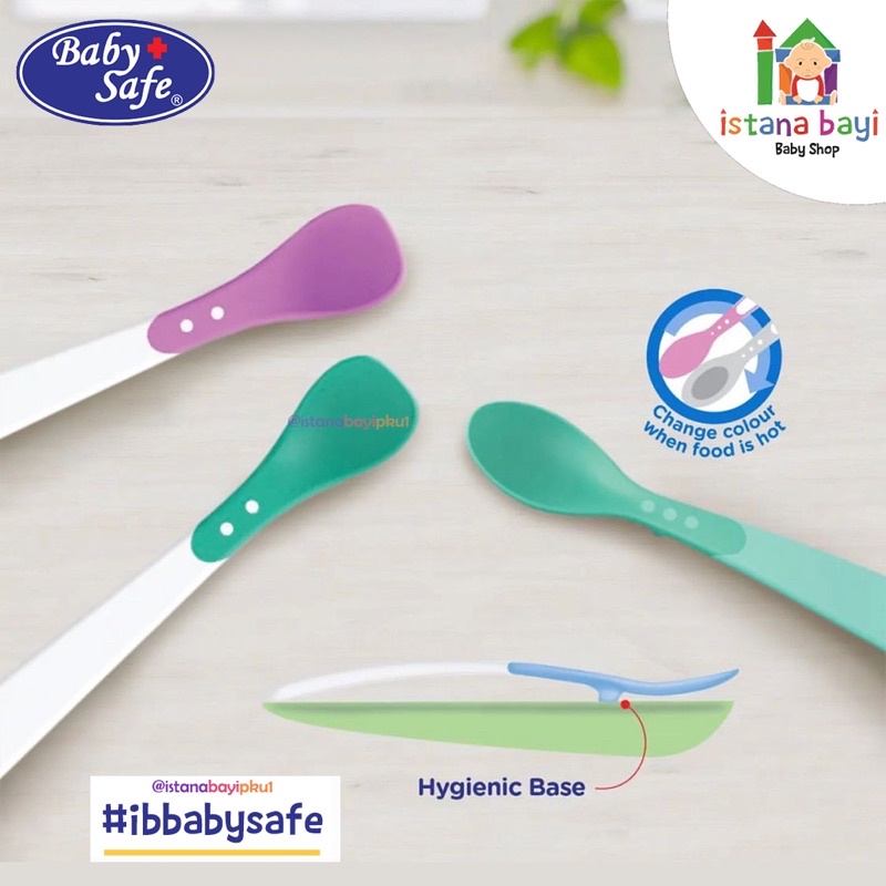 Baby safe Head Indicator Spoons BS348 - Sendok Makan Bayi - Baby Safe Flexy &amp; Heat Indicator Spoon - Sendok bayi anti panas BS350