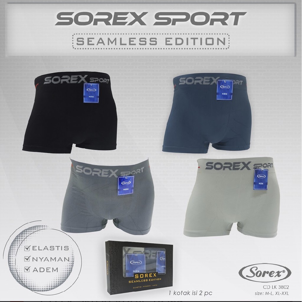 CELANA DALAM SOREX PRIA BOXER M3802 BEST SELLER 3802 3804